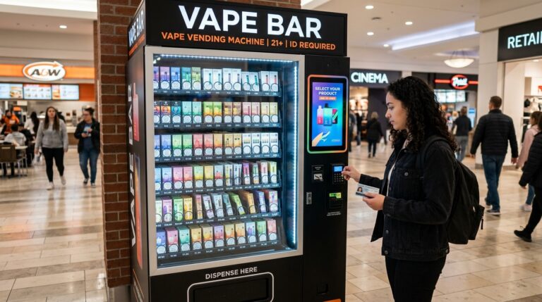 vape vending machine full of vape product