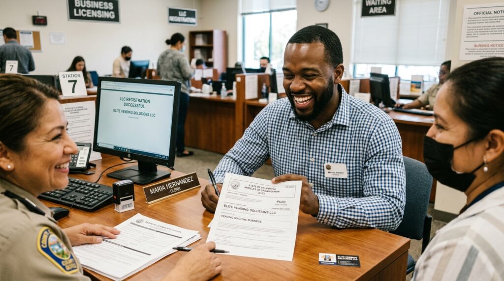 Man happy to register LLC for his vending business