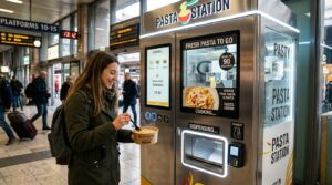 pasta vending machine at an office