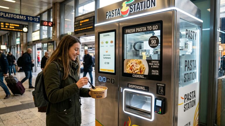pasta vending machine at an office