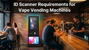 VMFS USA Vape vending machine placed at a bar