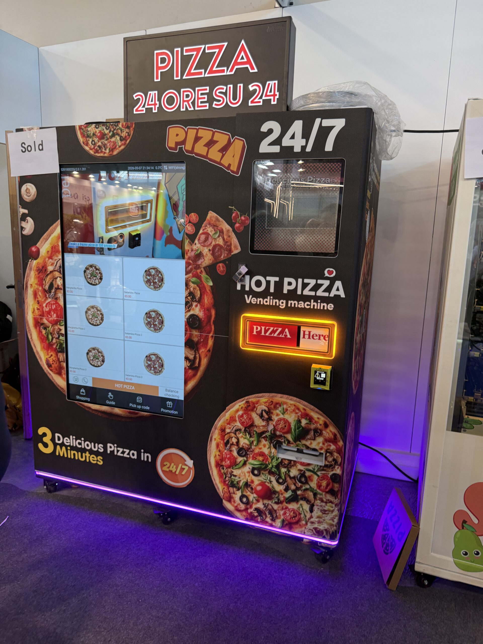Vending machine installation in a commercial venue