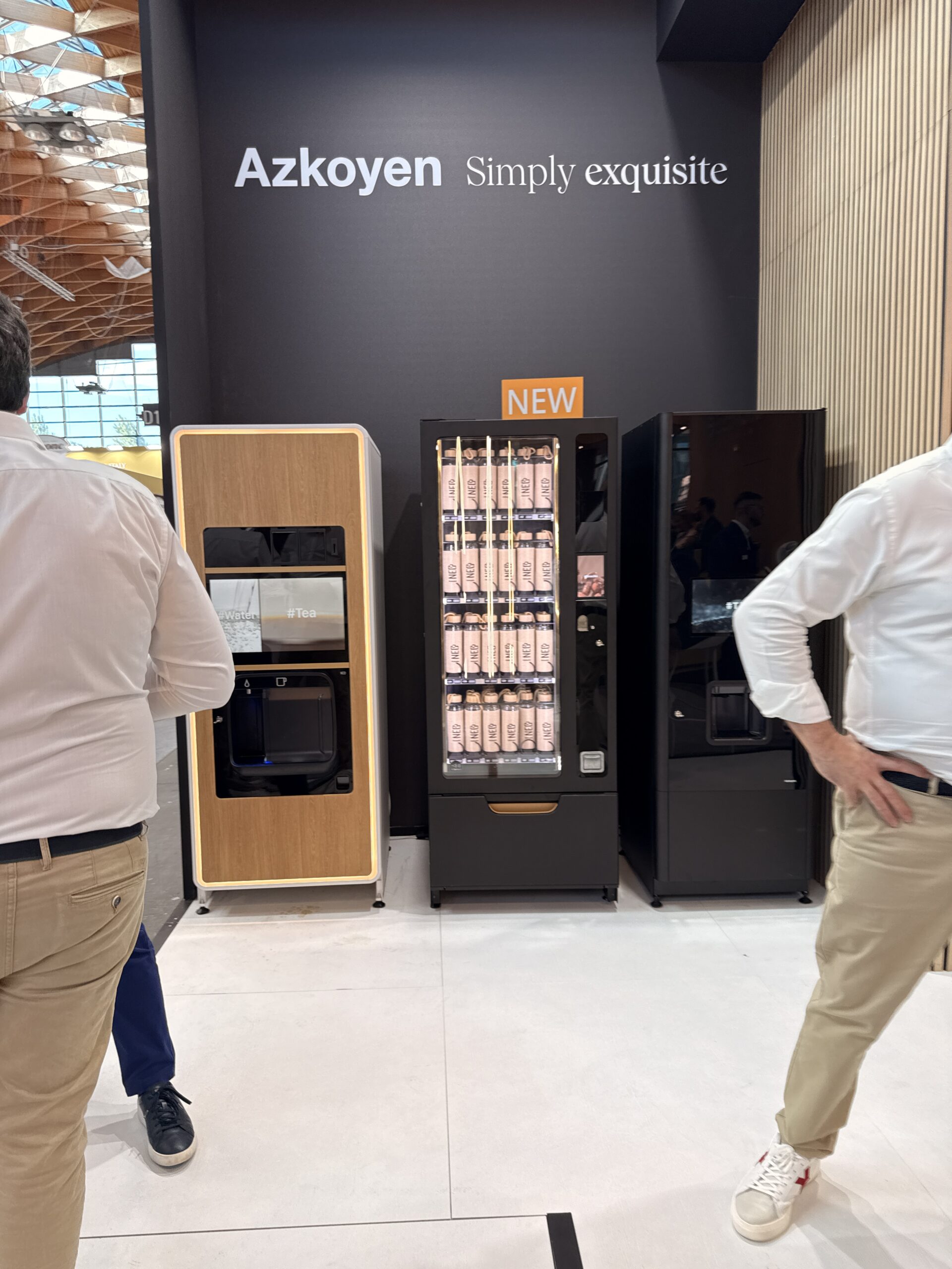 Tea vending machine installed in a premium interior